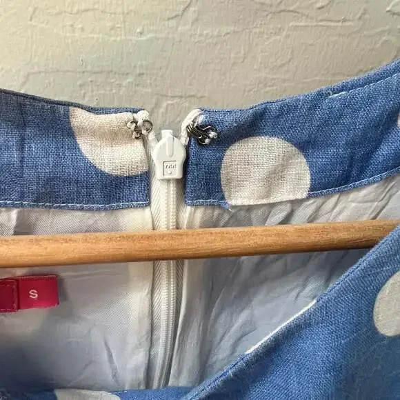 Island Company Women's Blue/white Dot Classic Shift Dress Sleeveless Size Small - Picture 3 of 10